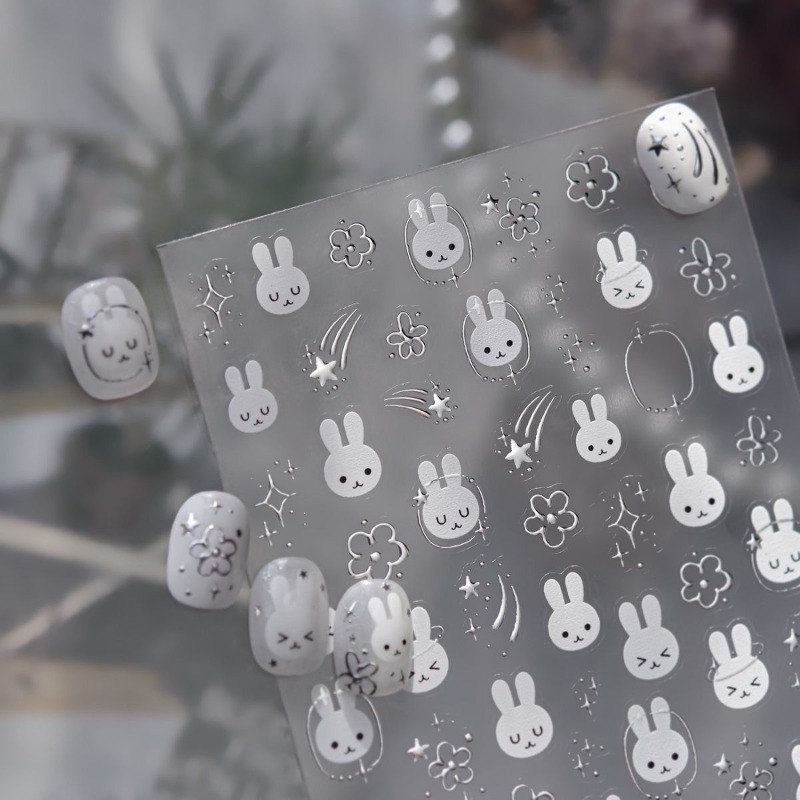 새로운 미피 3D 메탈릭 실버 네일 스티커 |   귀여 - Anime Merchandise Nepal 리뷰 및 가격