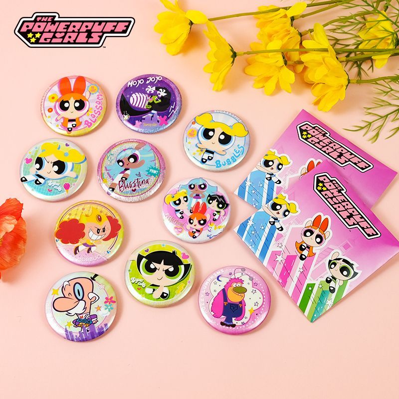 공식 파워퍼프 걸즈 상품 풀 세트: 틴 배지 블라인드  - Official Merchandise Anime 리뷰 및 가격