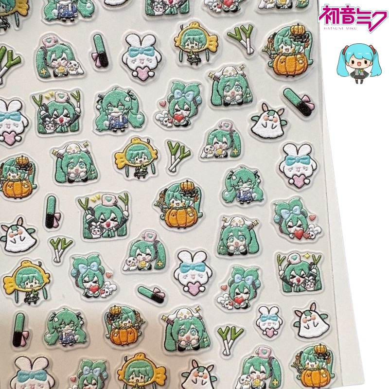 귀여운 하츠네 미쿠 네일 스티커 신기술 엠보싱 카와이  - Anime Merchandise Nepal 리뷰 및 가격
