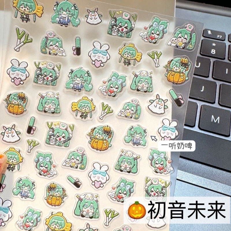 귀여운 하츠네 미쿠 네일 스티커 신기술 엠보싱 카와이  - Anime Merchandise Nepal 리뷰 및 가격